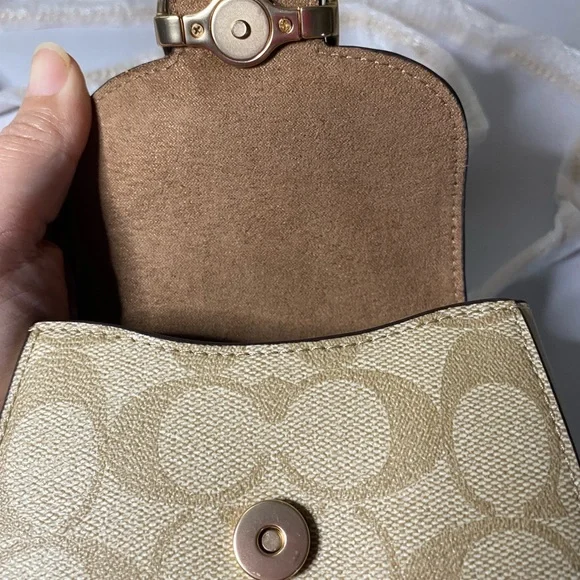 Coach Tan and Cream Mini Bag - Picture 8 of 9